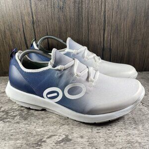 OOFOS OOmg Sport LS Low Shoe White Blue Mens US 12.5 Recovery Athletic Comfort